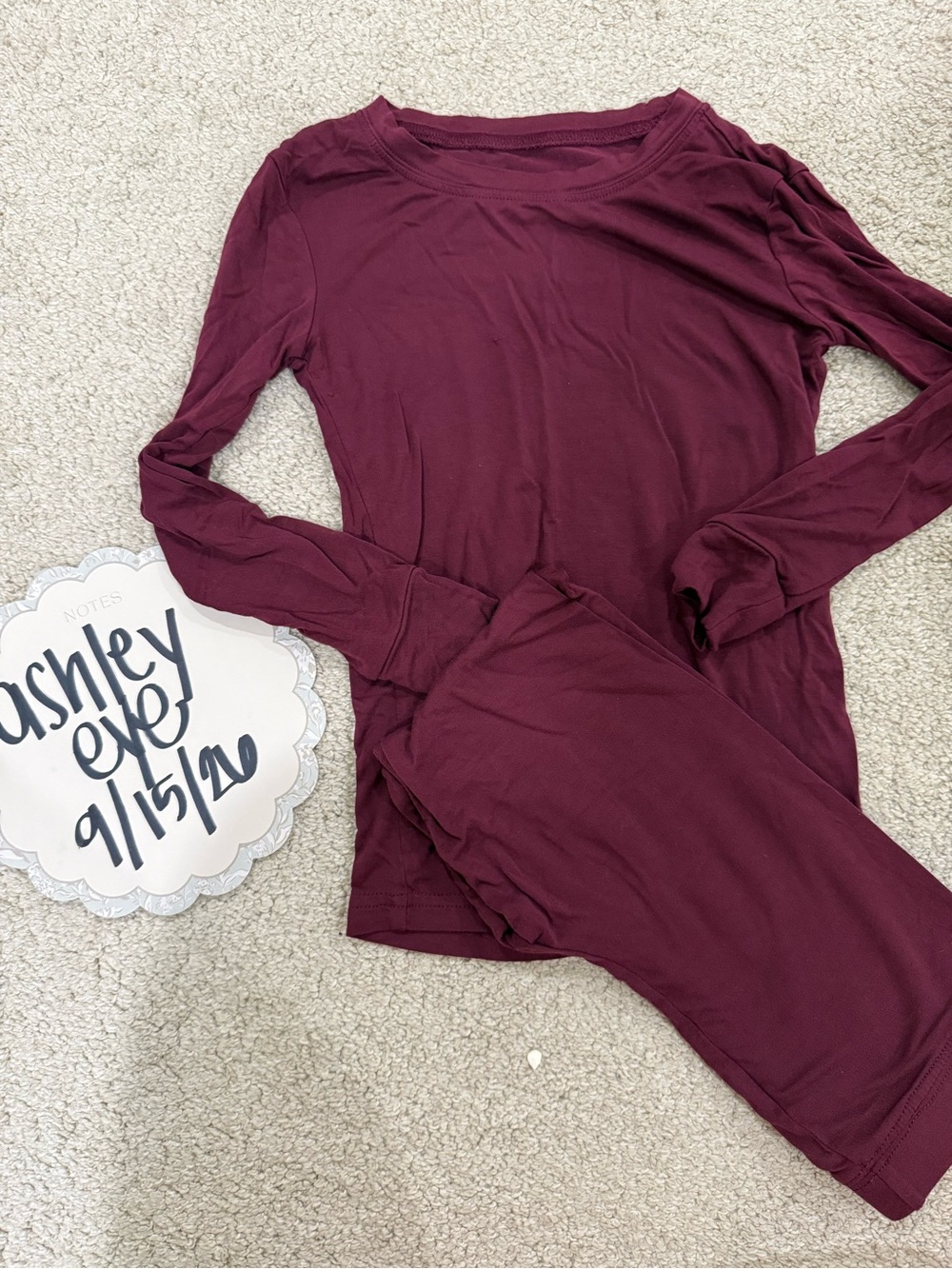 Little Sleepies Burgundy Long Sleeve Pajama Set